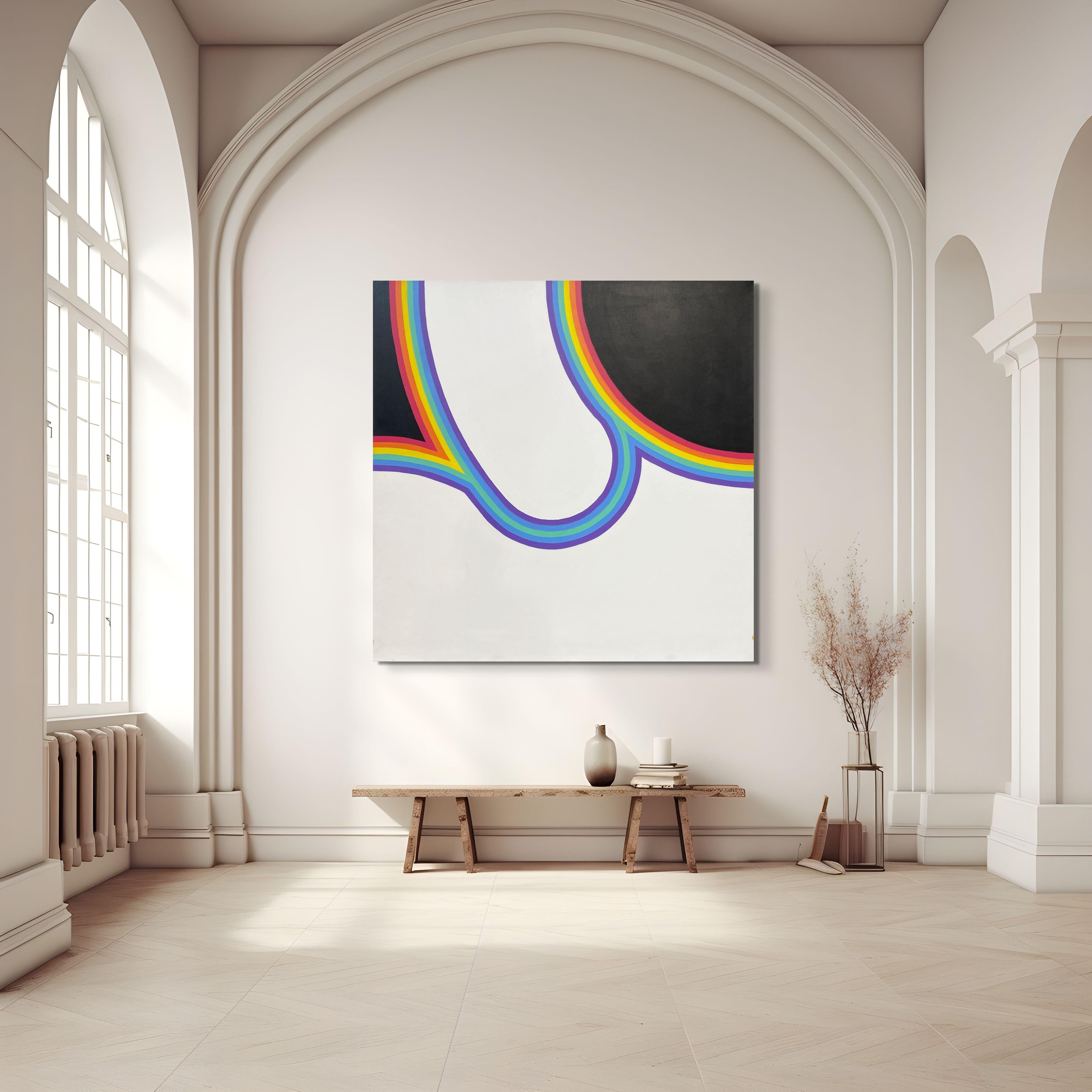 Connected Curves, Geometric Composition - Painting by Domenick Capobianco 