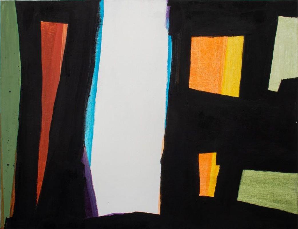 Domenick Capobianco (americano, nato nel 1928), Composizione espressionista astratta, Olio su tela, apparentemente non firmato, timbri "Studio Domenick Capobianco" sul verso, senza cornice. 30,75" H. x 40" L.  Provenienza: Proprietà dell'artista. 
