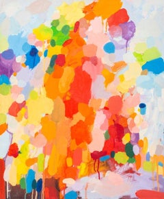Domenick Capobianco Óleo abstracto sobre panel de lienzo