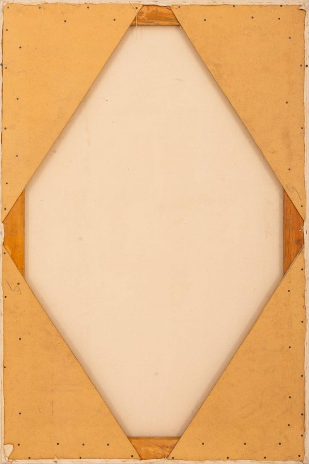 Domenick Capobianco (Amerikaner, geb. 1928), Pastelllinien Abstrakte Komposition, Öl auf Leinwand, Februar 1975, verso signiert, datiert und mit 
