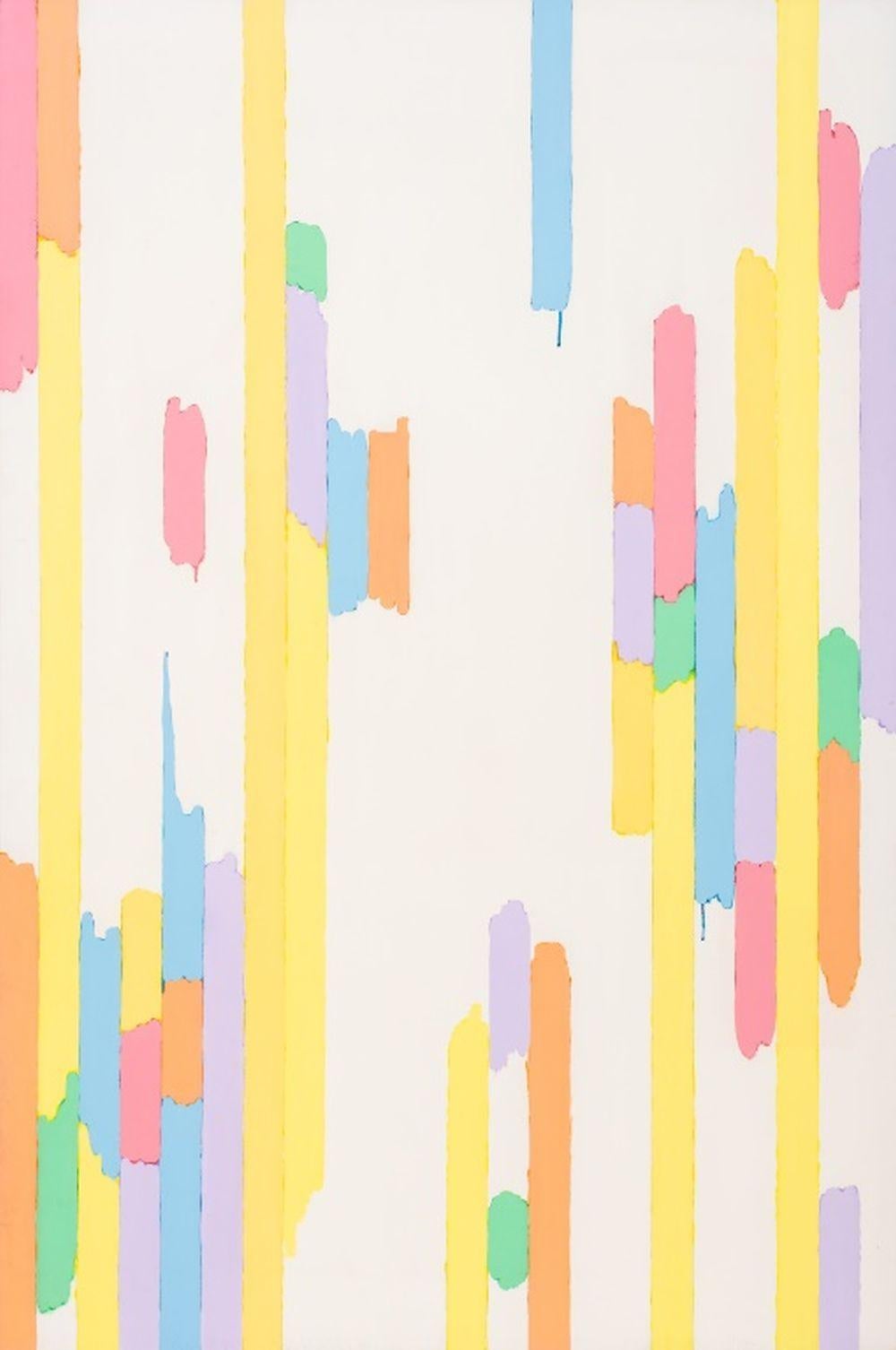 Domenick Capobianco  Abstract Painting – Abstrakte Komposition mit pastellfarbenen Linien