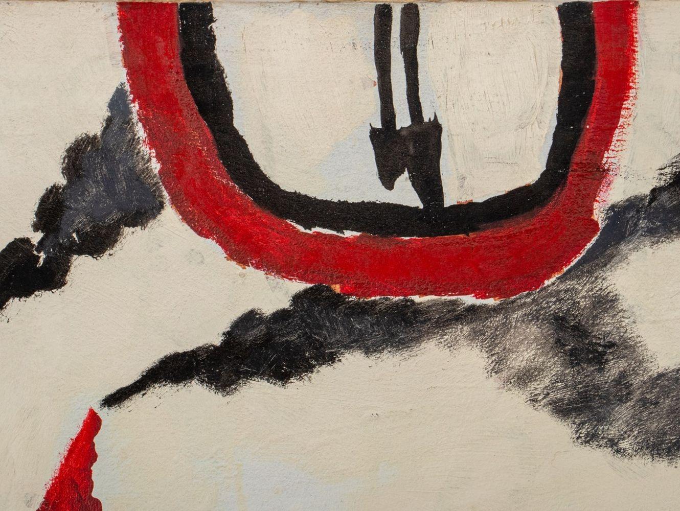 Domenick Capobianco (americano, nato nel 1928) Composizione surrealista, Olio su tela, raffigurante candele accese e un orologio, apparentemente non firmato, 