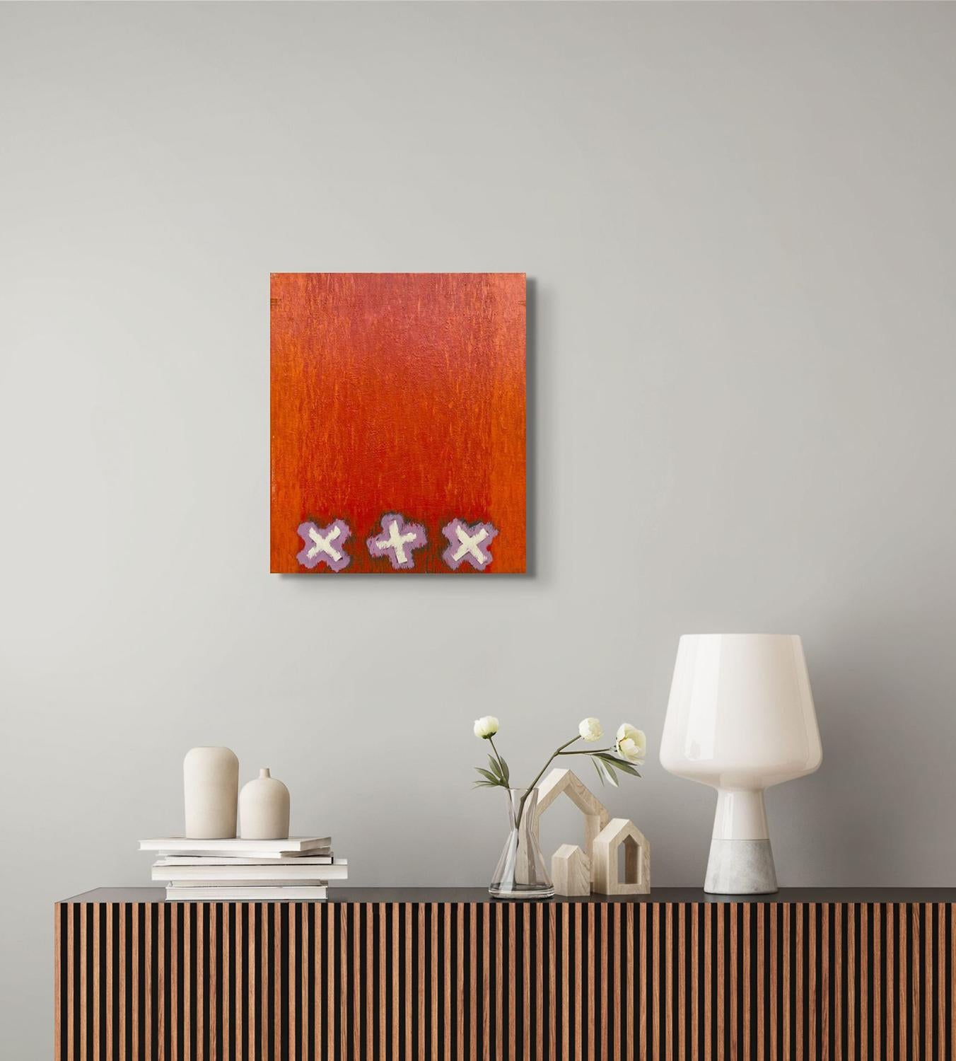 X's in Red - Painting by Domenick Capobianco 