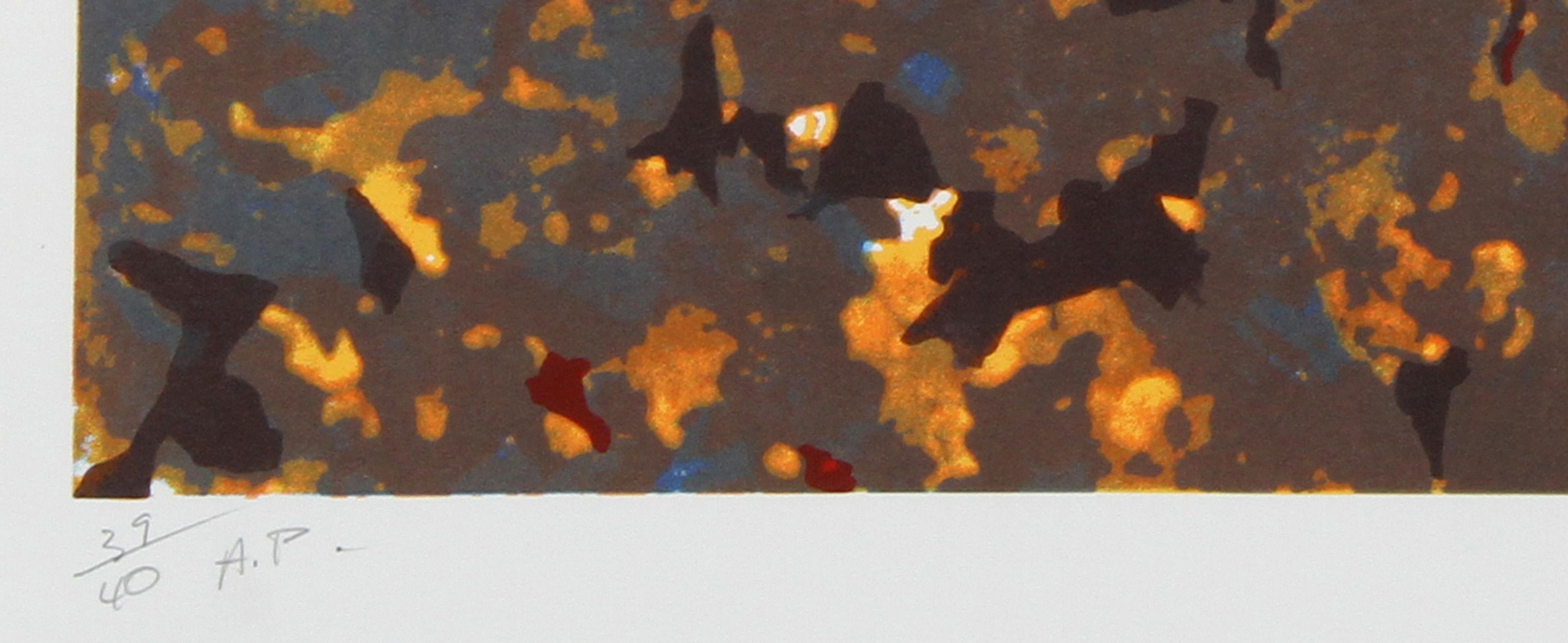 Fuoco, serigrafia d'arte astratta di Domenick Turturro in vendita 1