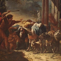 18th Century Oil on Canvas Italian Biblical Painting, 1720