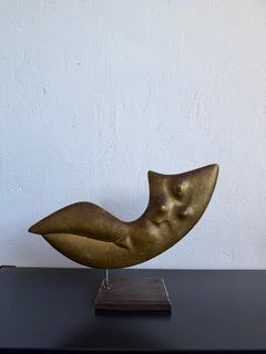 Domenico Calabrone Bronze Modernist Sculpture of Female Torso - Brazil 1980s
