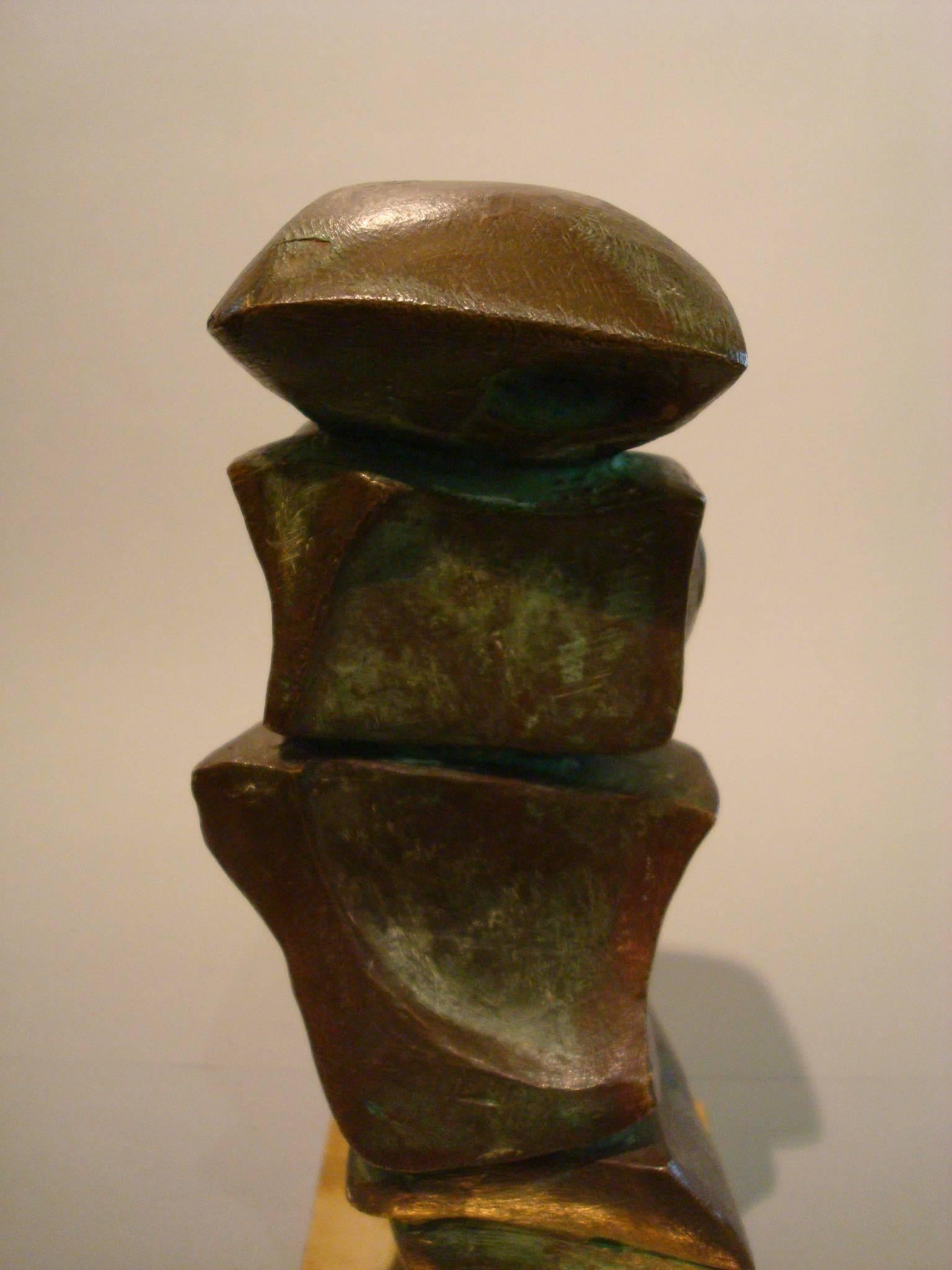 Mid Century Domenico Calabrone Signed Bronze Sculpture Italy Brazil Abstract  In Good Condition In Buenos Aires, Olivos