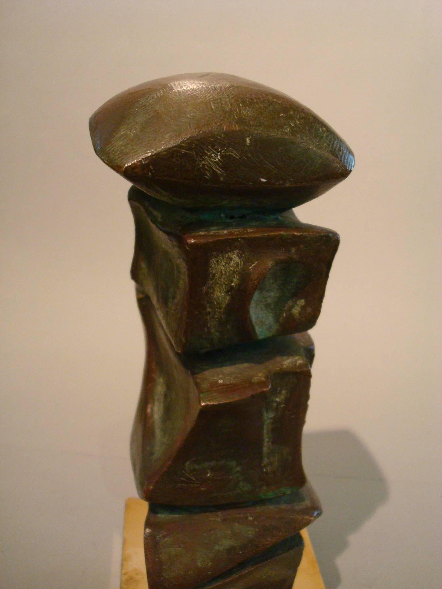 Mid Century Domenico Calabrone Signed Bronze Sculpture Italy Brazil Abstract  2