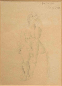 Female Nude - Original Drawing by Domenico Cantatore - 1932