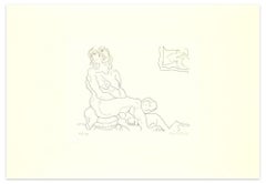 Peinture originale d'un nu féminin assis - D. Cantatore - 1970