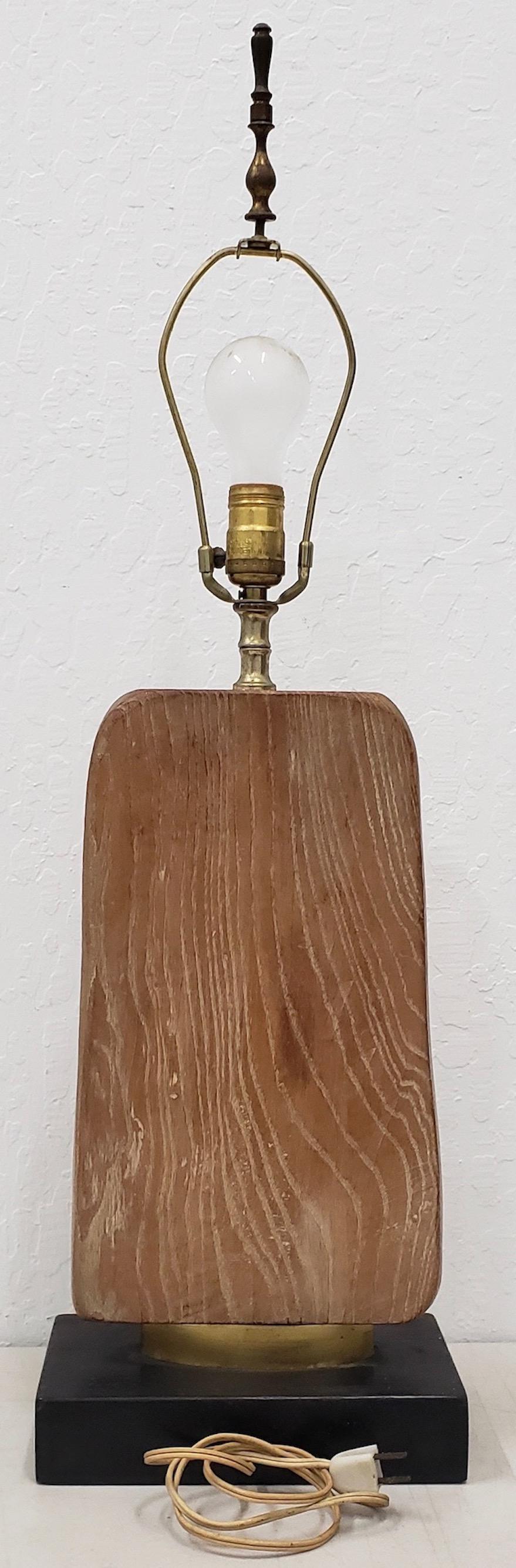 Domenico Facci Hand Carved Table Lamp, circa 1950 In Good Condition In San Francisco, CA