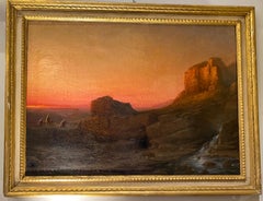 Orientalist Painting The Lion Hunting by Domenico Ferri 1895