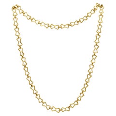 Retro Moderne geometrische lange Kette in 18 Karat Gelbgold von Domenico Ganazzin, 1970