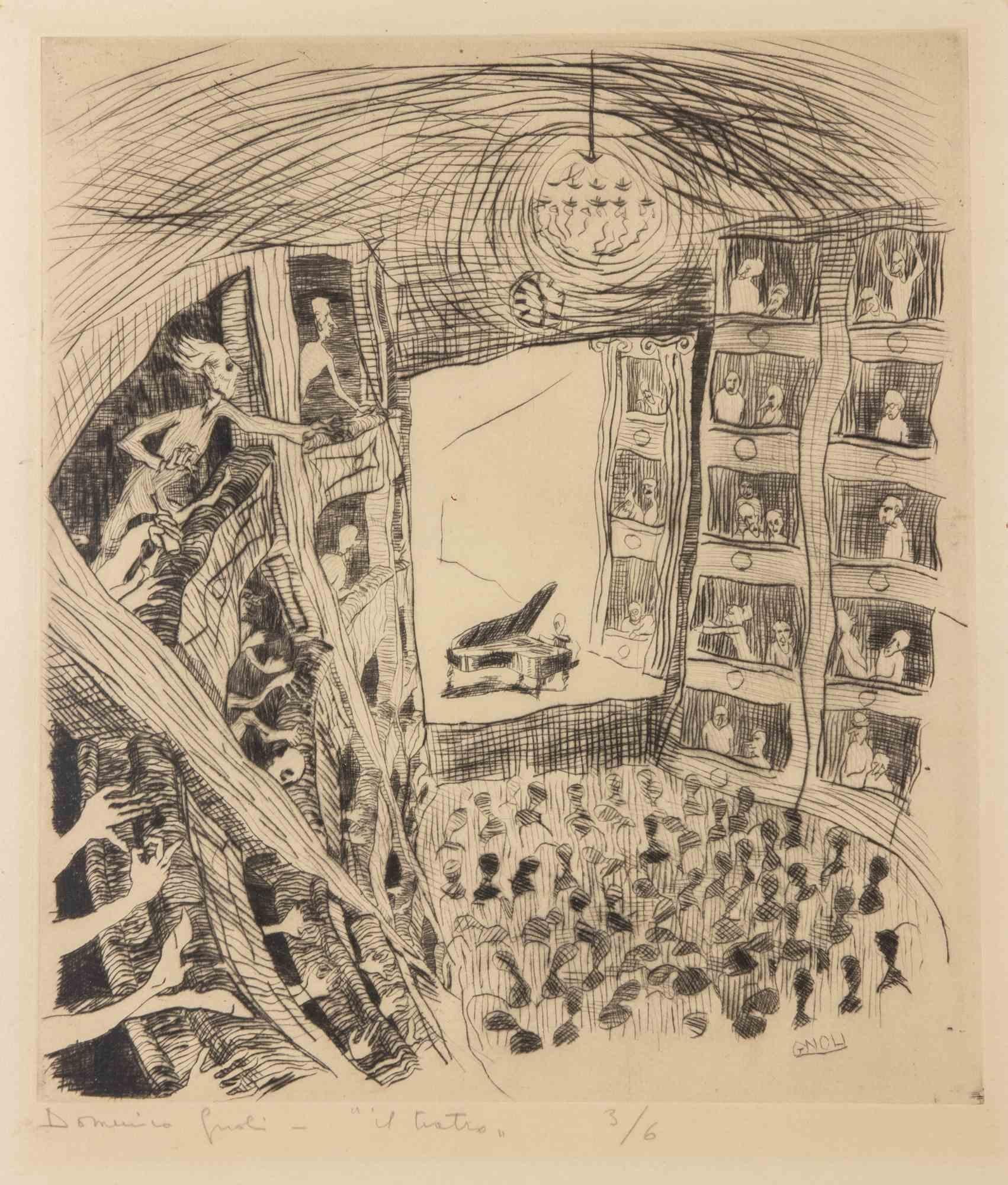 Etching and drypoint realized by Domenico Gnoli in 1960s.

Signed in the plate.

Hand signed and titled in pencil.

Edition of 3/6.

Very good condition except for some staing in the edges of the sheet.