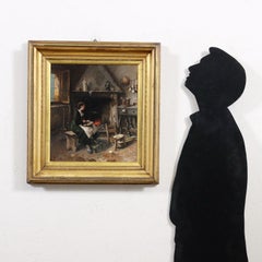 Interior with fireplace, XIXth century