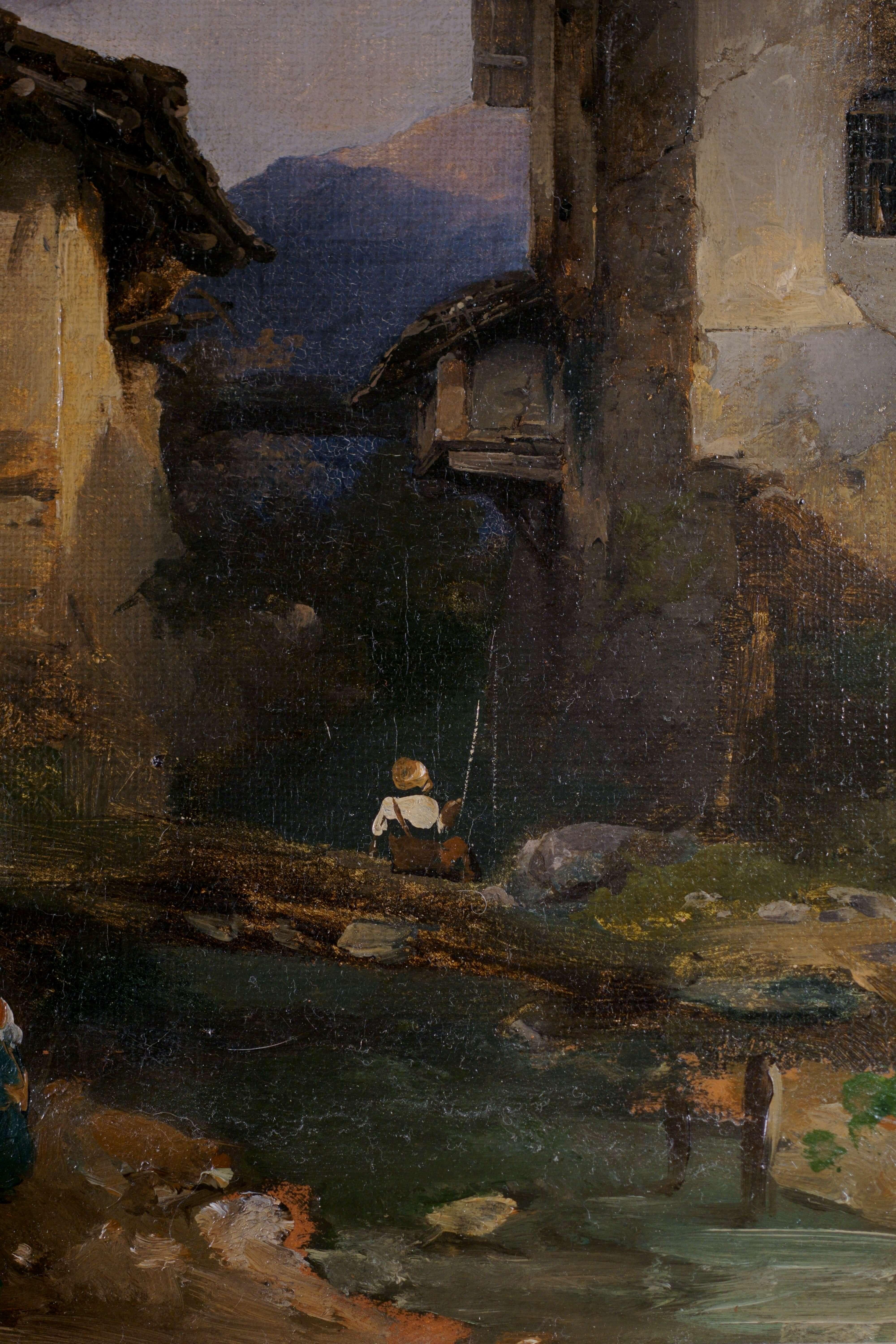 Berglandschaft Brera Schule Gemälde Signiert Sammlung Bernasconi im Angebot 2