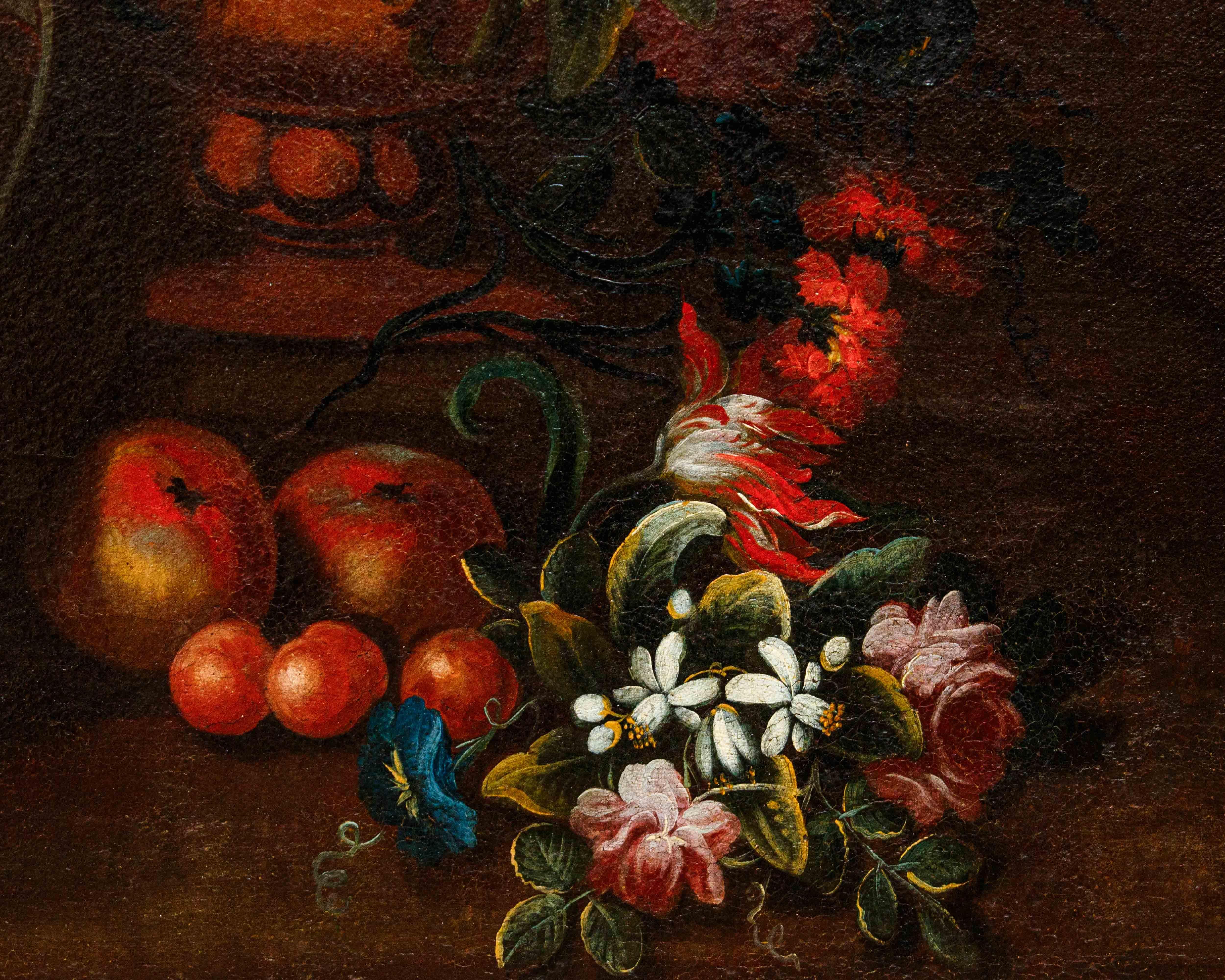 Di Domenico Levo, Natura morta con fiori e frutta en venta 1