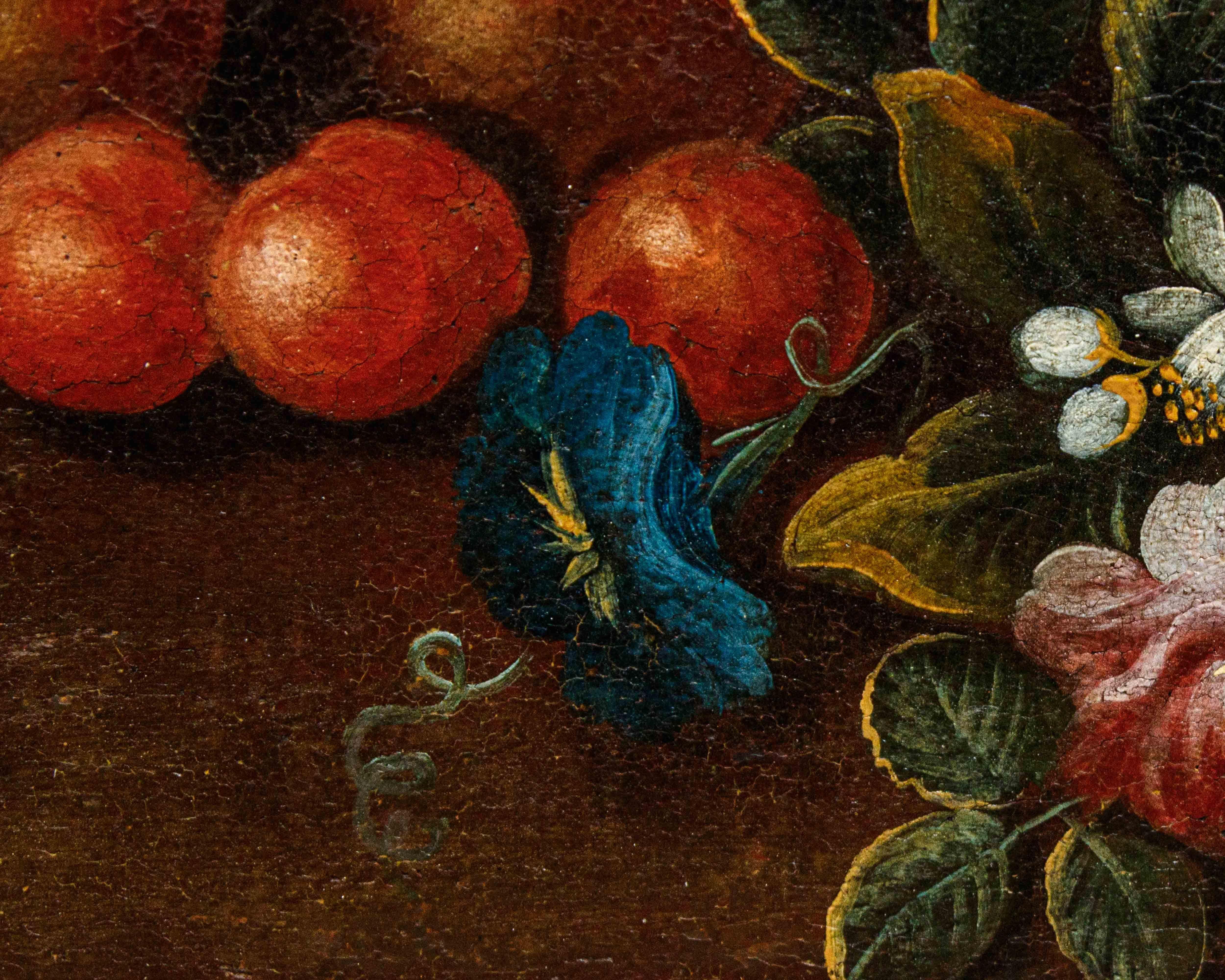 Di Domenico Levo, Natura morta con fiori e frutta en venta 6