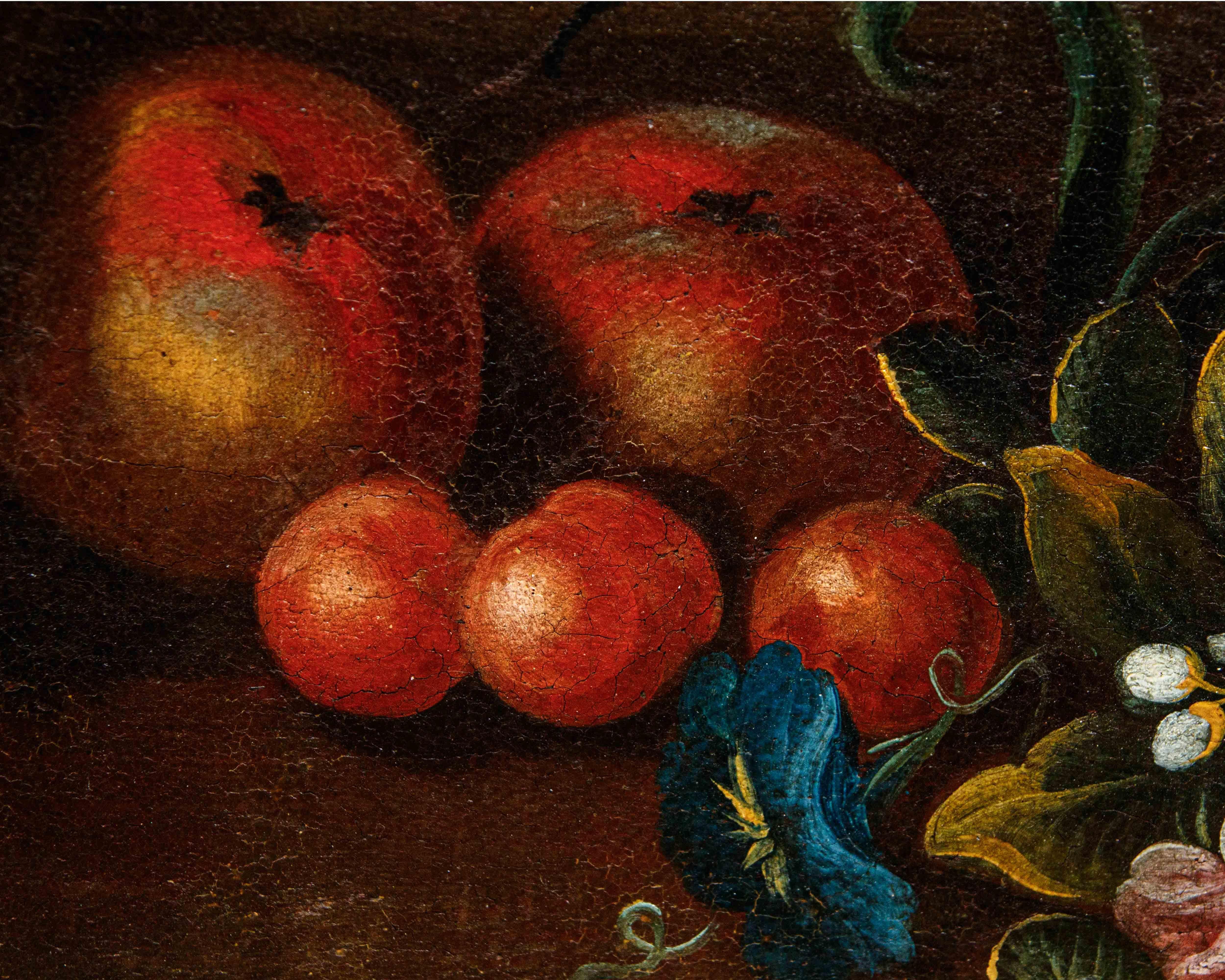 Di Domenico Levo, Natura morta con fiori e frutta en venta 7