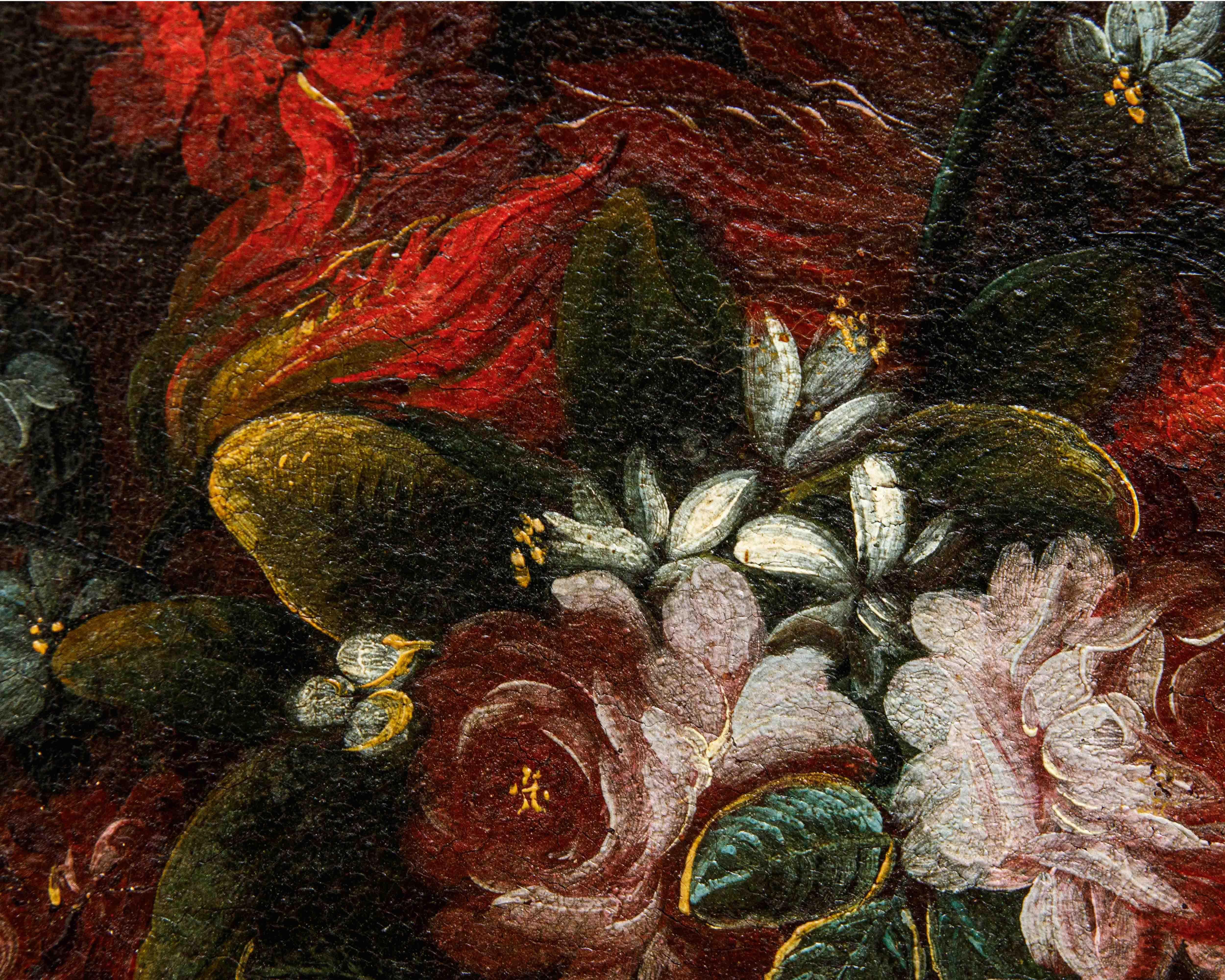 Di Domenico Levo, Natura morta con fiori e frutta en venta 8