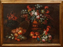 Di Domenico Levo, Natura morta con fiori e frutta