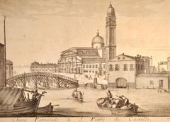 Venise : vue de la basilique de S. Pietro di Castello au XVIIIe siècle par Lovisa