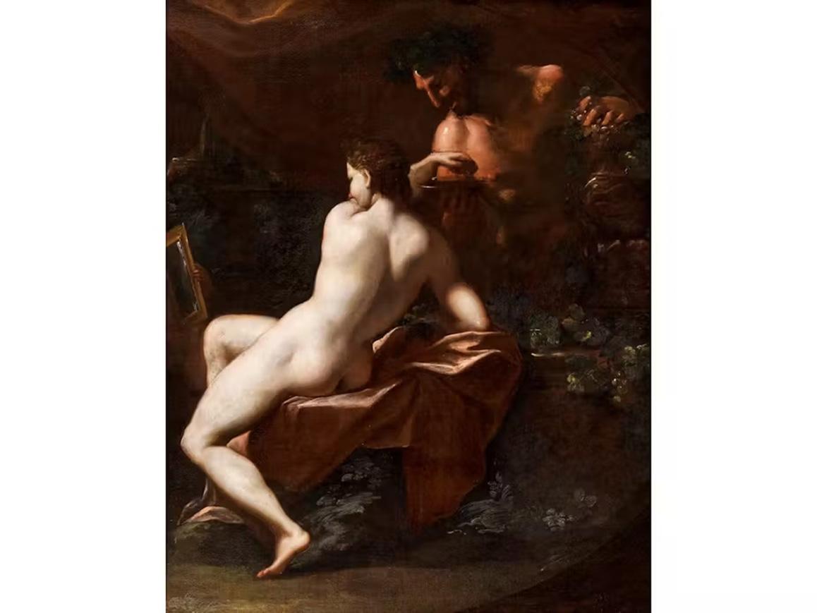 17e siècle par Domenico Maria Canuti Toilet of Venus with Cupids and Satyrs en vente 3