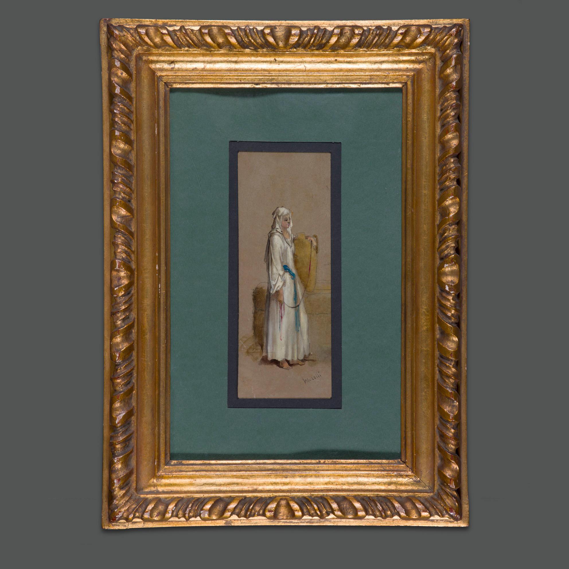 Orientalisches Aquarell von Domenico Morelli aus dem 19. Jahrhundert im Angebot 3