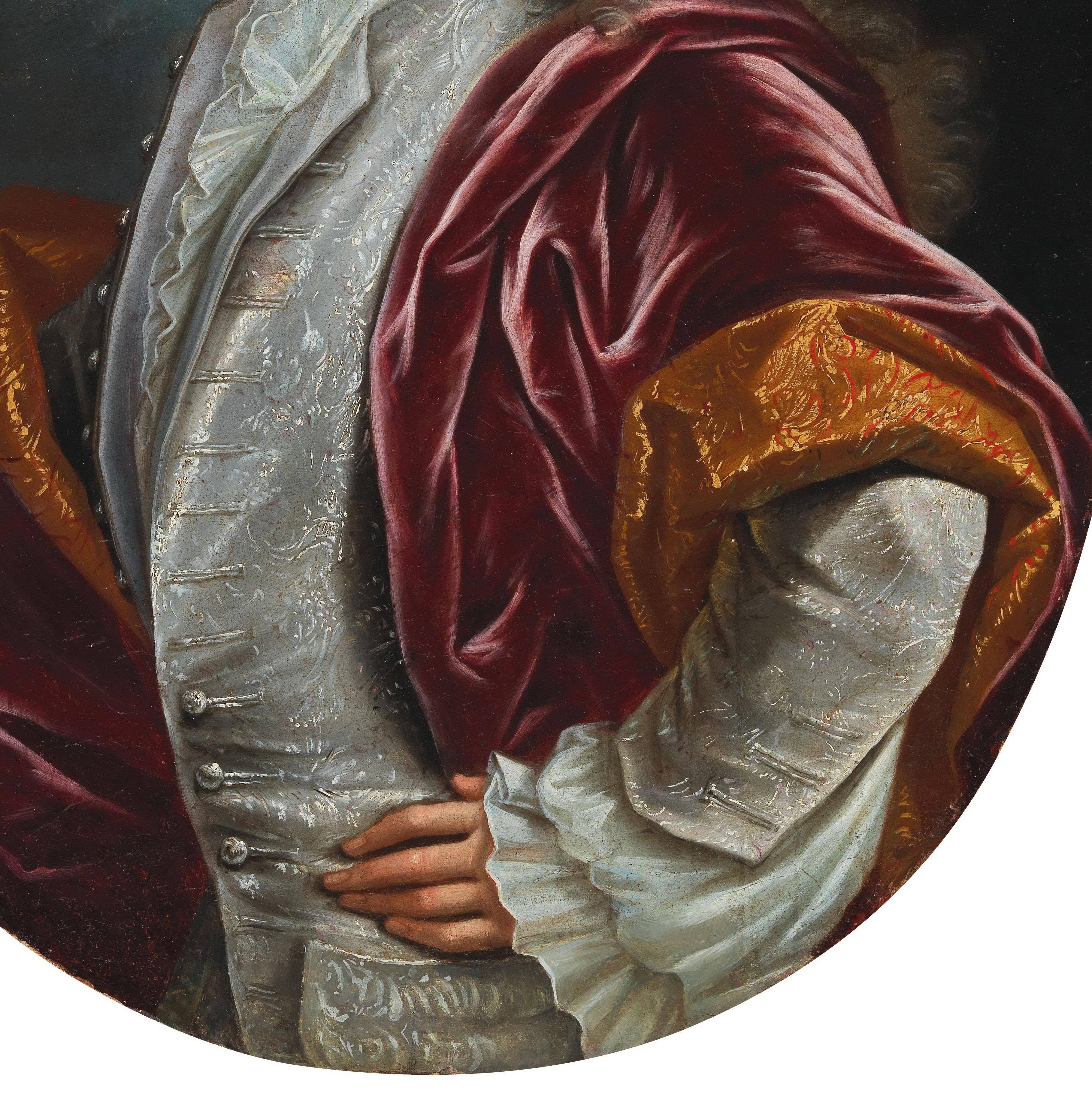 Portrait baroque d'un gentilhomme Maître italien du XVIIIe siècle par Domenico Parodi - Réalisme Painting par Domenico Parodi (Genoa, 1672 - 1742)