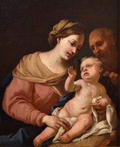 Holy Family Piola Paint Oil on canvas Old master 17th Century Maria Religious