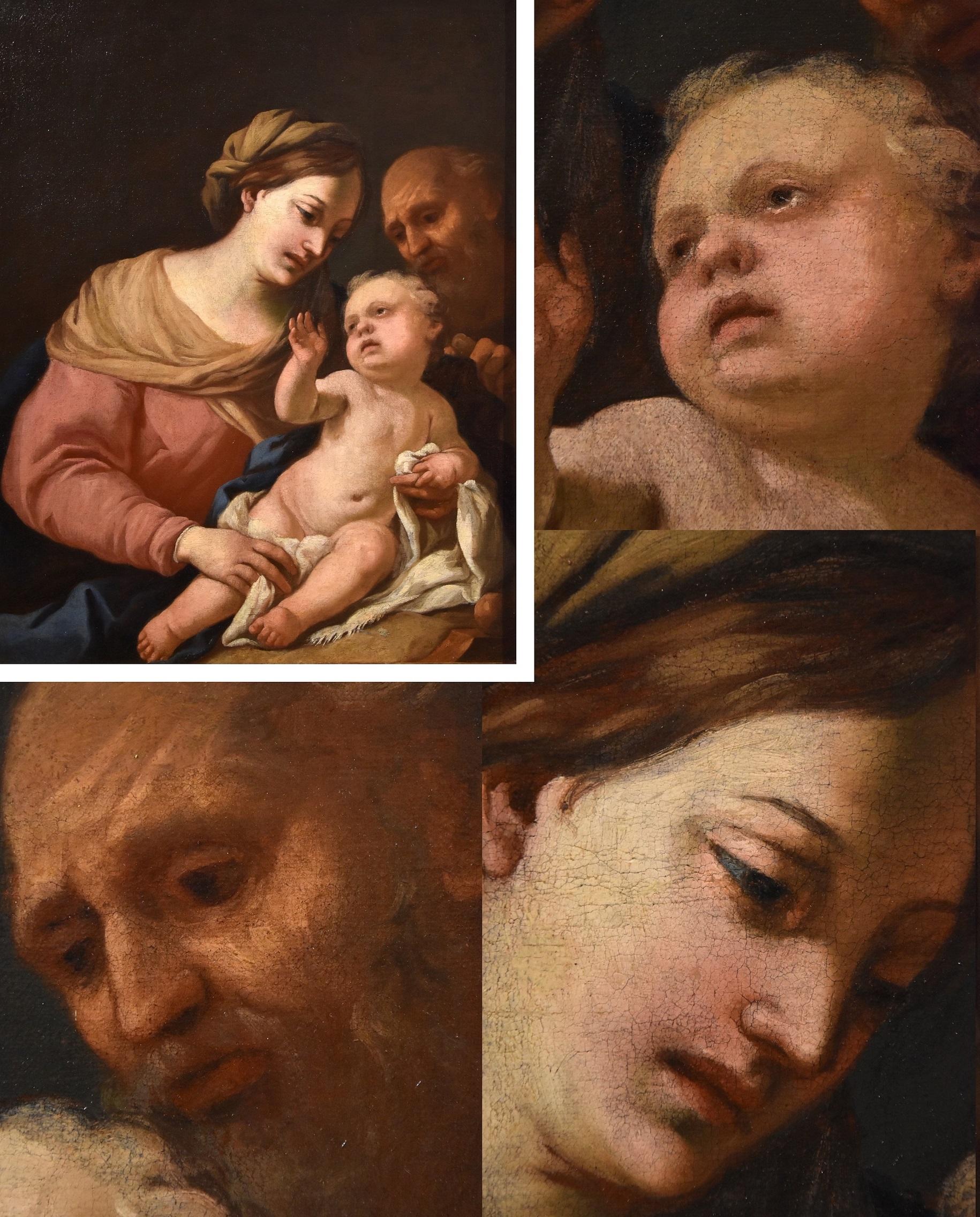 École génoise de la seconde moitié du XVIIe siècle
Cercle de Domenico Piola (Gênes 1627-1703)
La Sainte Famille

Peinture à l'huile sur toile
83 x 68 cm. - dans un cadre ancien 99 x 82 cm.

Dans l'agréable œuvre de dévotion proposée, qui représente