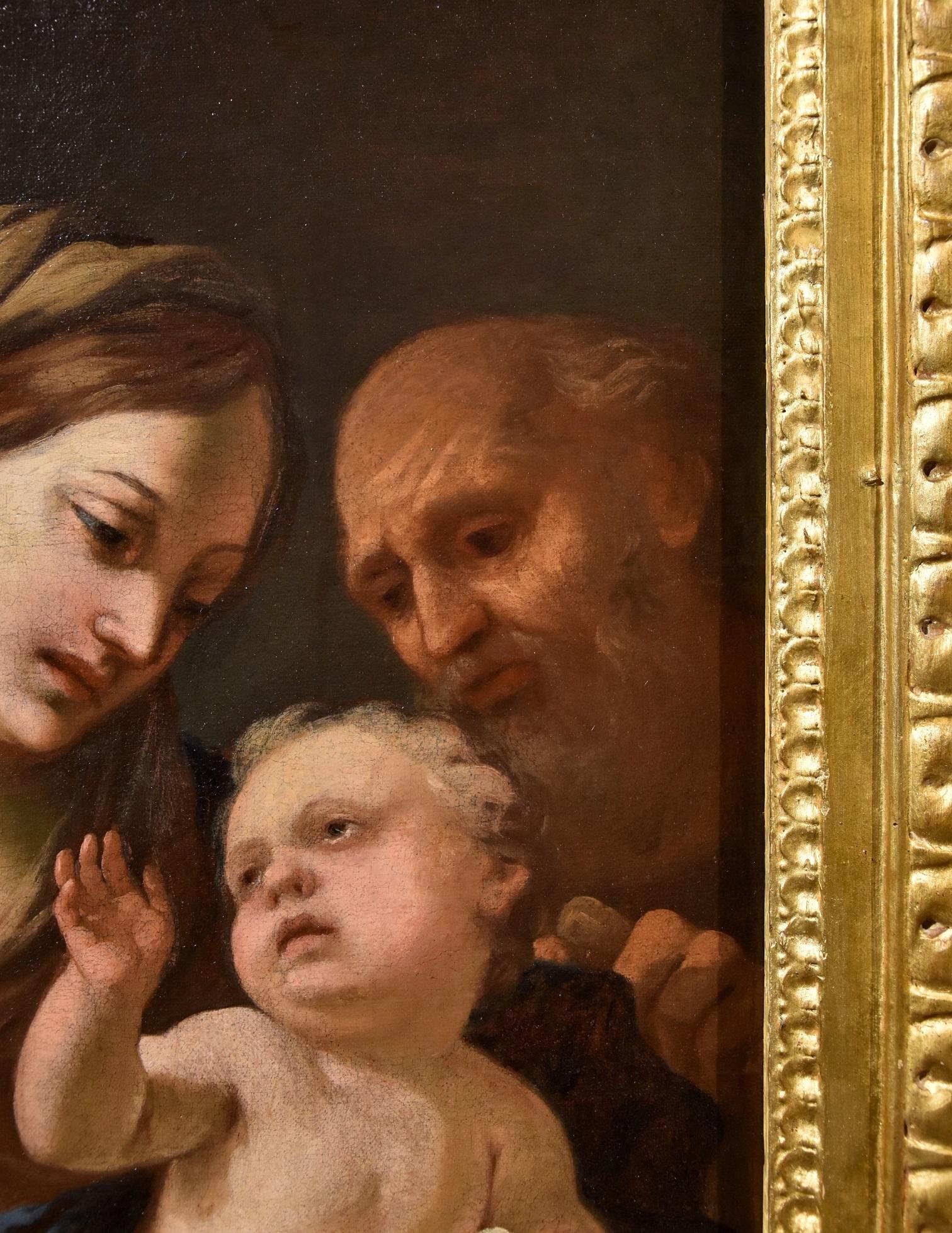 Holy Family Piola Paint Oil on canvas Old master 17th Century Maria Religious  For Sale 3