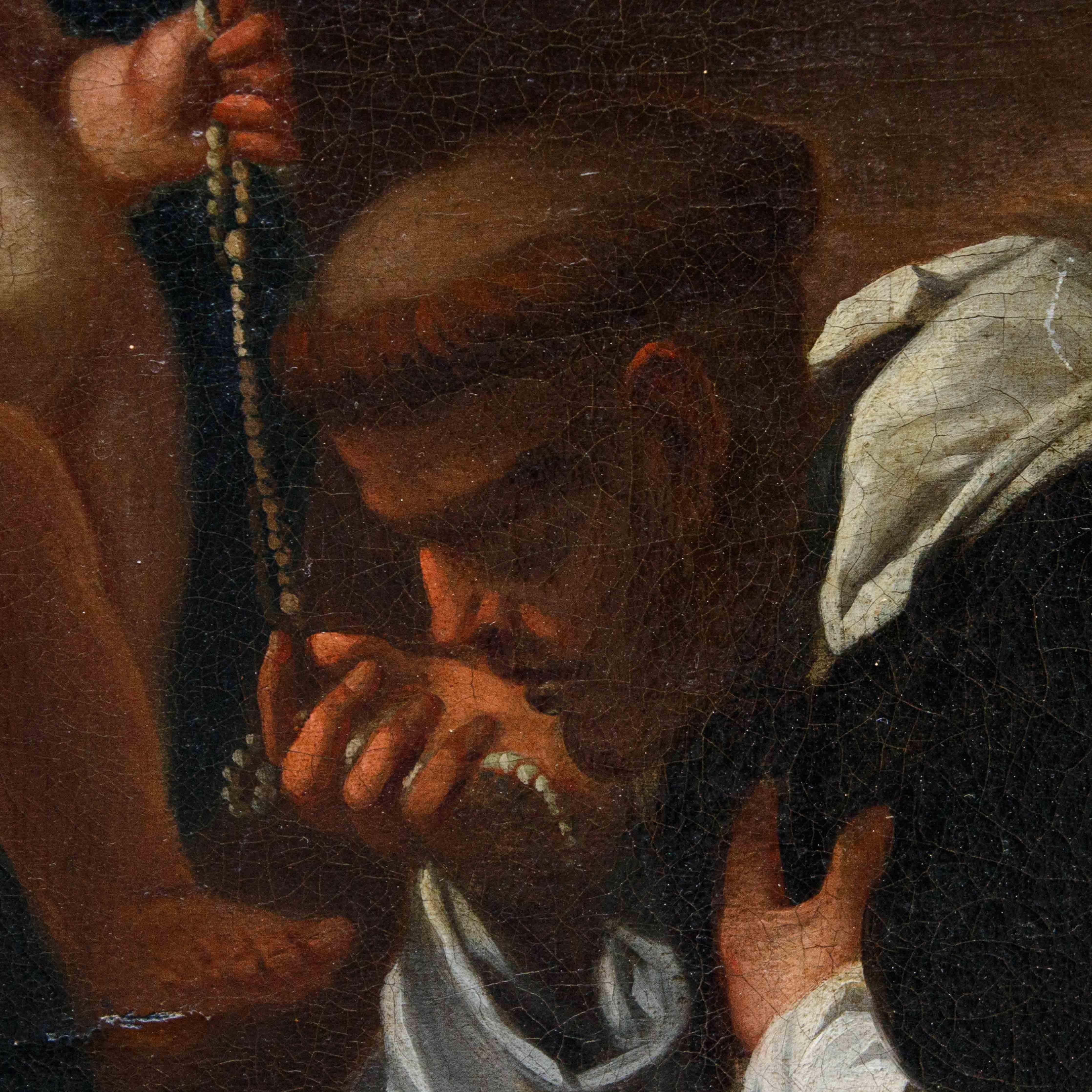 Circolo di Domenico Piola, Madonna con il Bambino e San Domenico in vendita 2