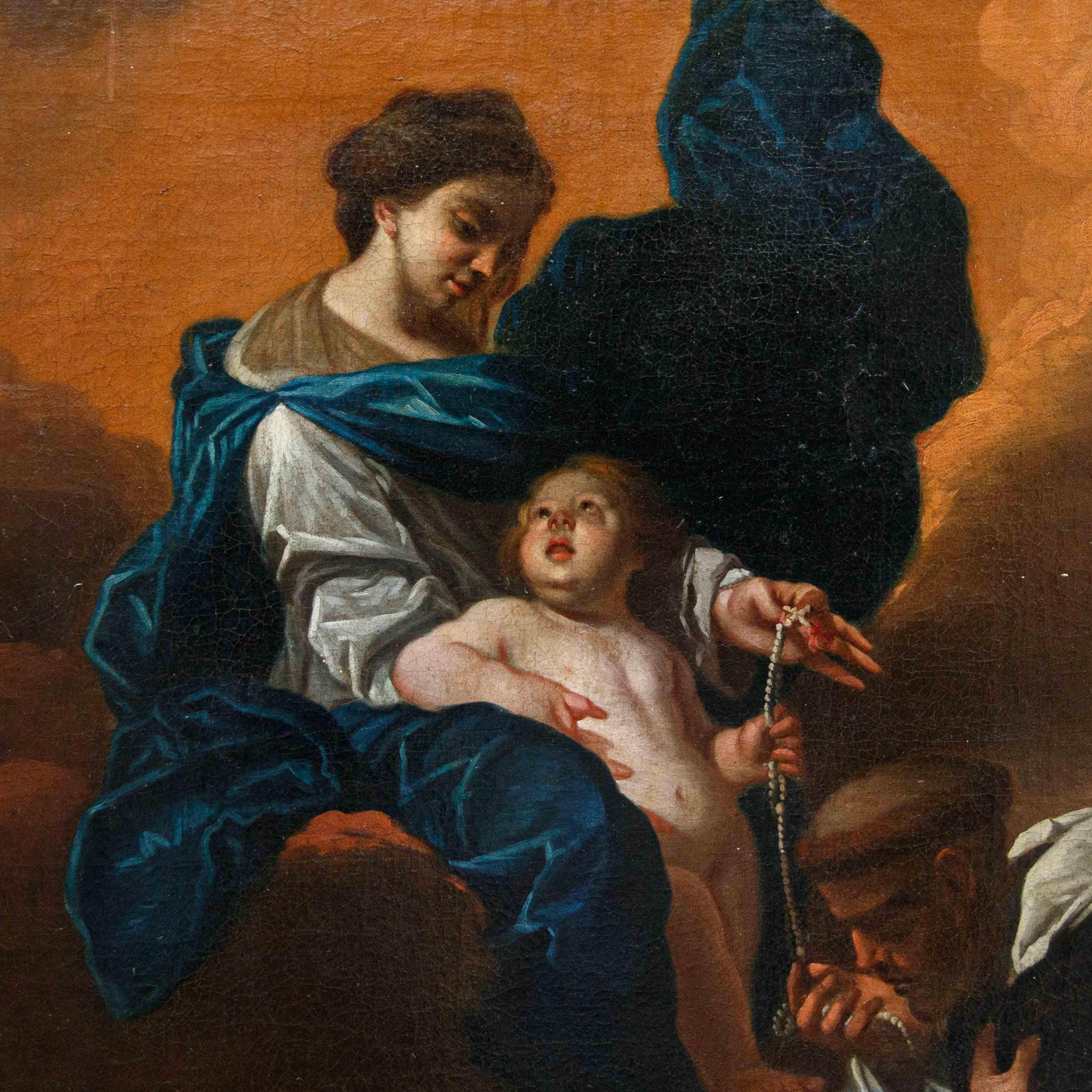 Circolo di Domenico Piola, Madonna con il Bambino e San Domenico in vendita 3