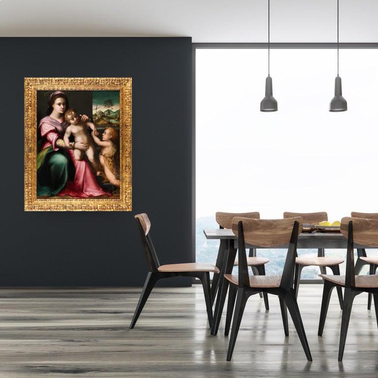 Florentiner Renaissance-Gemälde des 16. Jahrhunderts Domenico Puligo Jungfrau und Kind 2