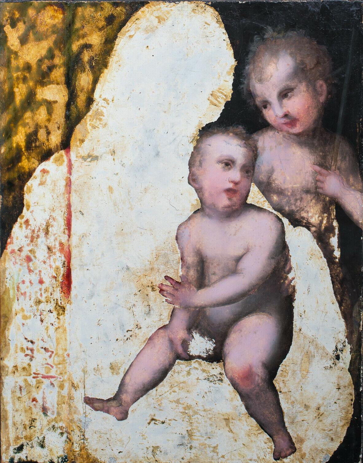 Domenico Puligo Portrait Painting - The Madonna, Child and Infant St John (unfinished), 16th Century 