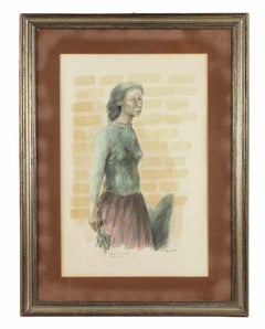 Female Figure - Lithograph by Domenico Purificato - 1970s
