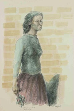 Female Figure - Lithograph by Domenico Purificato - 1970s