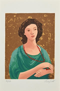 Portrait - Original Lithograph by Domenico Purificato - Early 20th Century