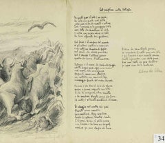Post Scriptum - Original Lithograph By D.Purificato - 1945