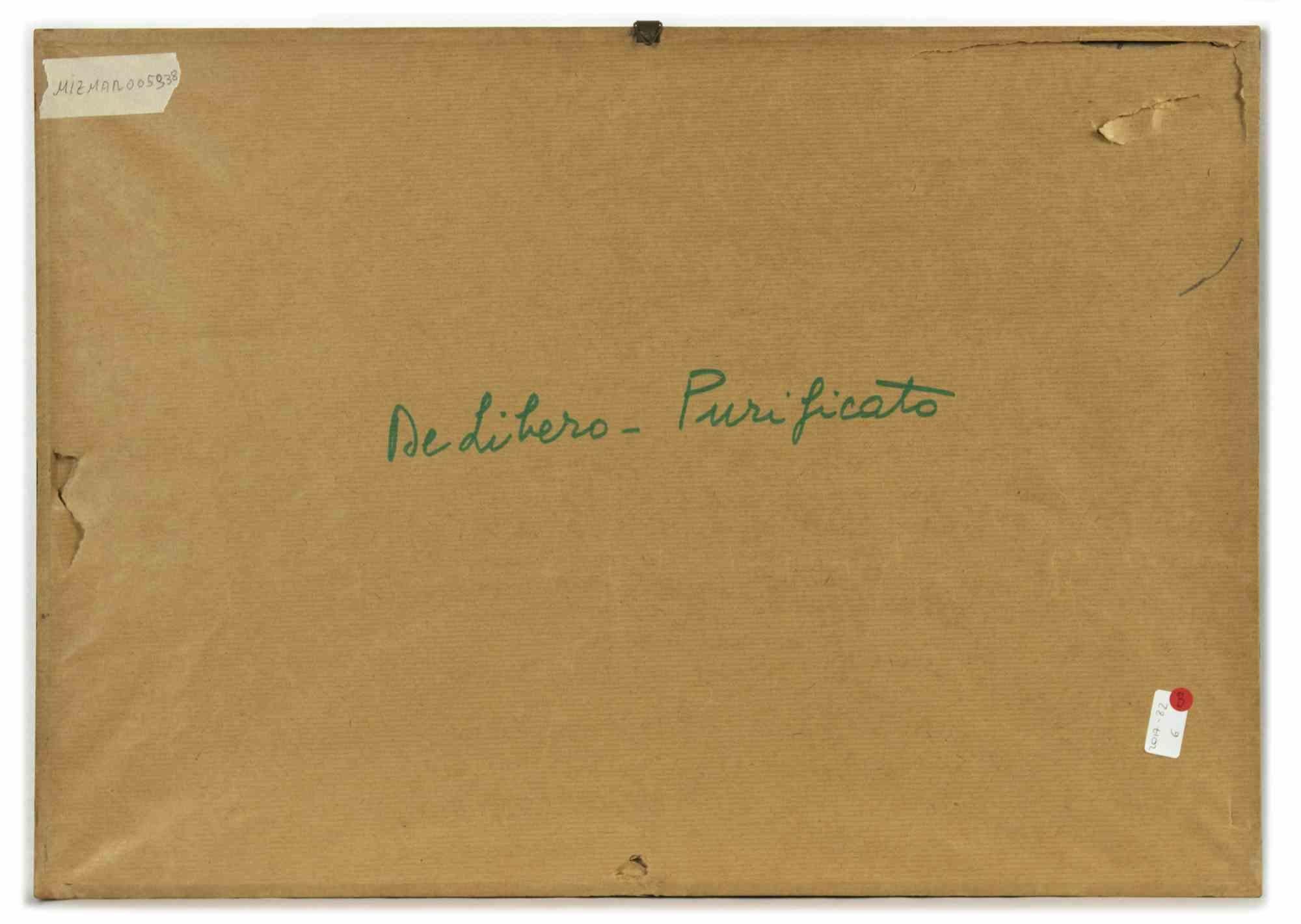 Post Scriptum - Lithographie originale de D. Purificato - 1945 - Moderne Print par Domenico Purificato