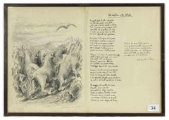 Post Scriptum - Litografia originale di D.Purificato - 1945