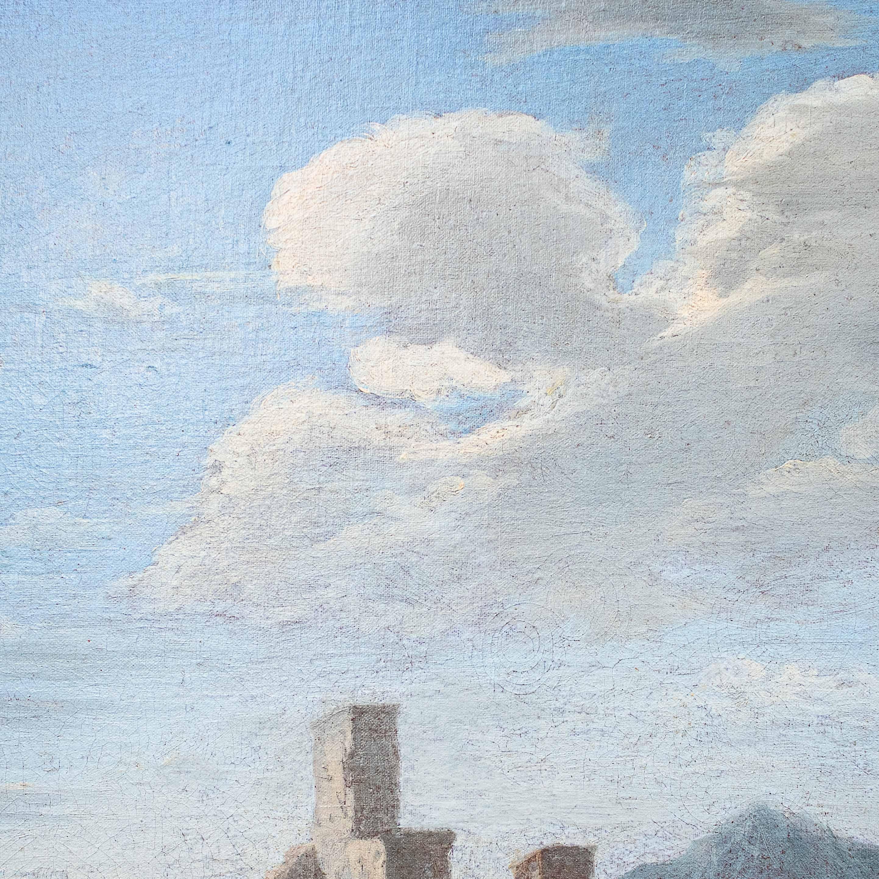 Domenico Roberti '1642-1707' Whims with Classical Ruins Paintings Oil on Canvas  14