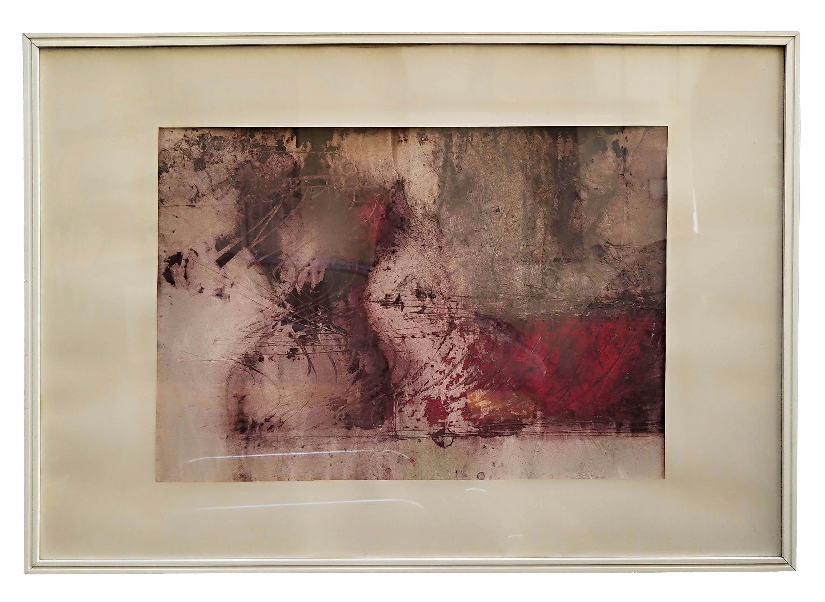 Pintura evocadora del profesor Domenico Spinosa Nápoles 1916-2007 Presidente de la Academia de Bellas Artes de Nápoles.Spinosa Domenico (Nápoles 1916 - 2007) técnica mixta sobre papel, firmado y fechado arriba a la izquierda: 