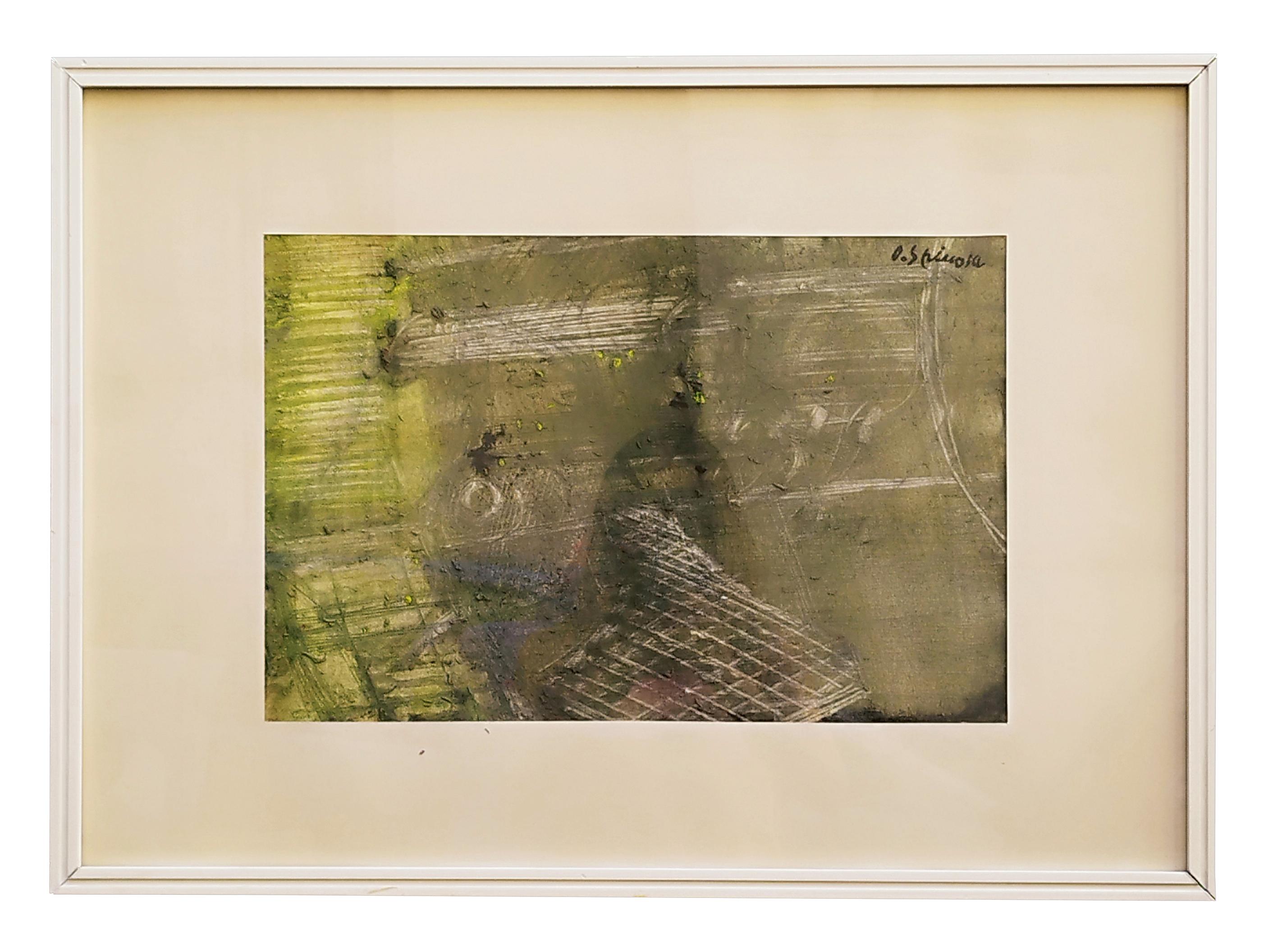 Pintura evocadora del profesor Domenico Spinosa Nápoles 1916-2007 Presidente de la Academia de Bellas Artes de Nápoles.Spinosa Domenico (Nápoles 1916 - 2007) técnica mixta sobre papel, firmado y fechado arriba a la derecha: 