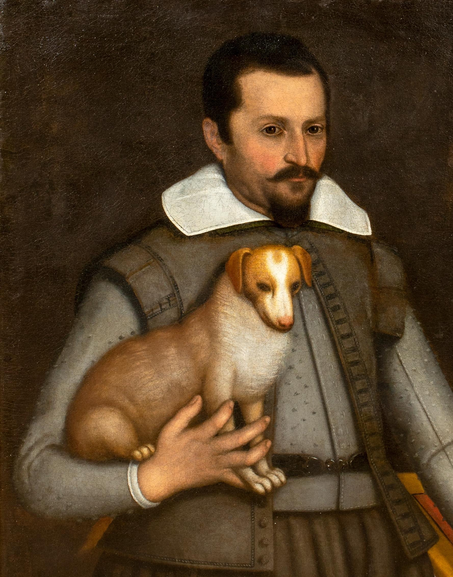 Ritratto di architetto e cane, XVI secolo in vendita 1