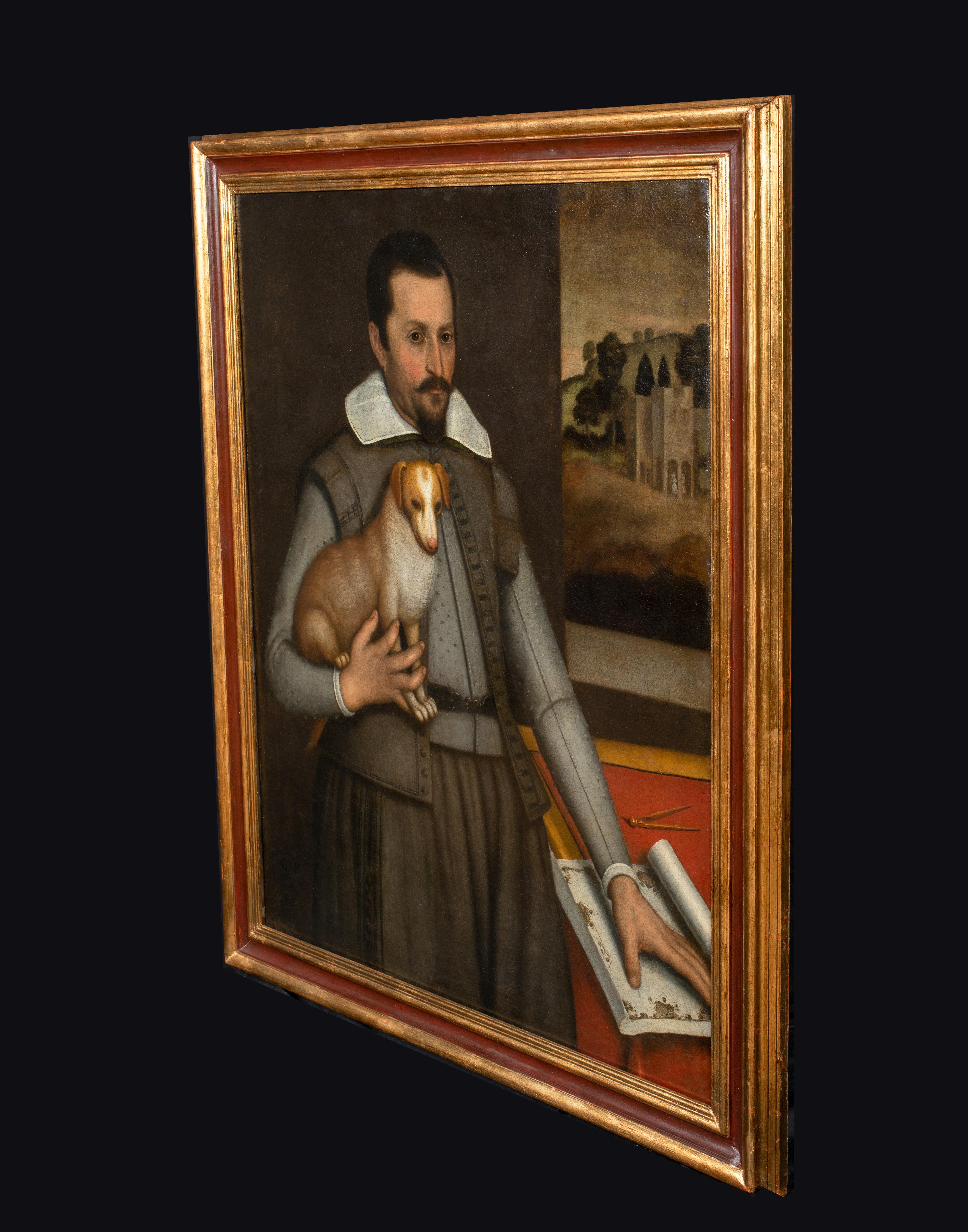 Ritratto di architetto e cane, XVI secolo in vendita 5