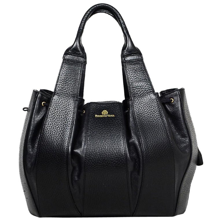 Domenico Vacca Black Leather Julie Handbag Bag sz Large For Sale at ...