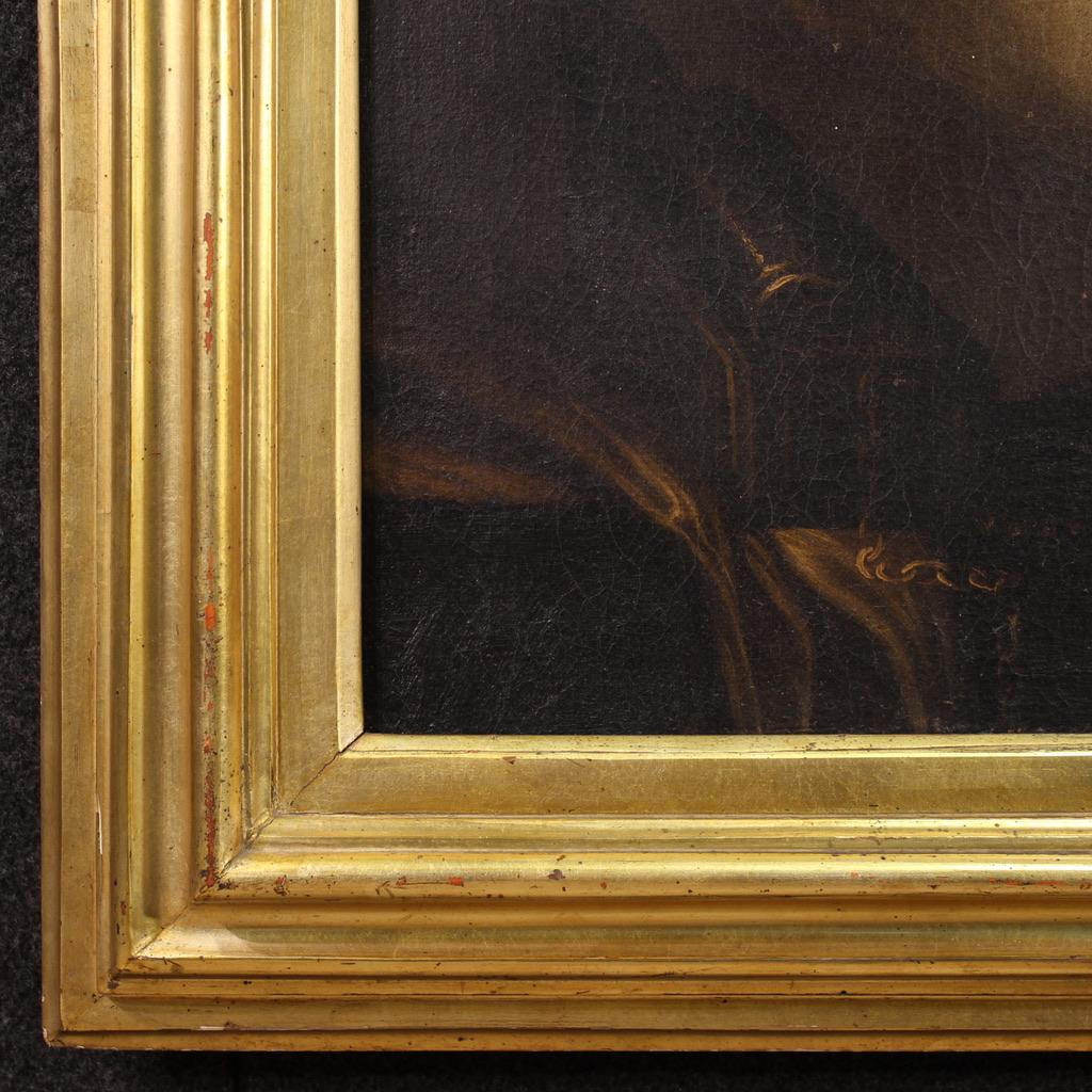 17th Century Italian Oil on Canvas Painting Magdalene Renouncing the Vanities in vendita 6