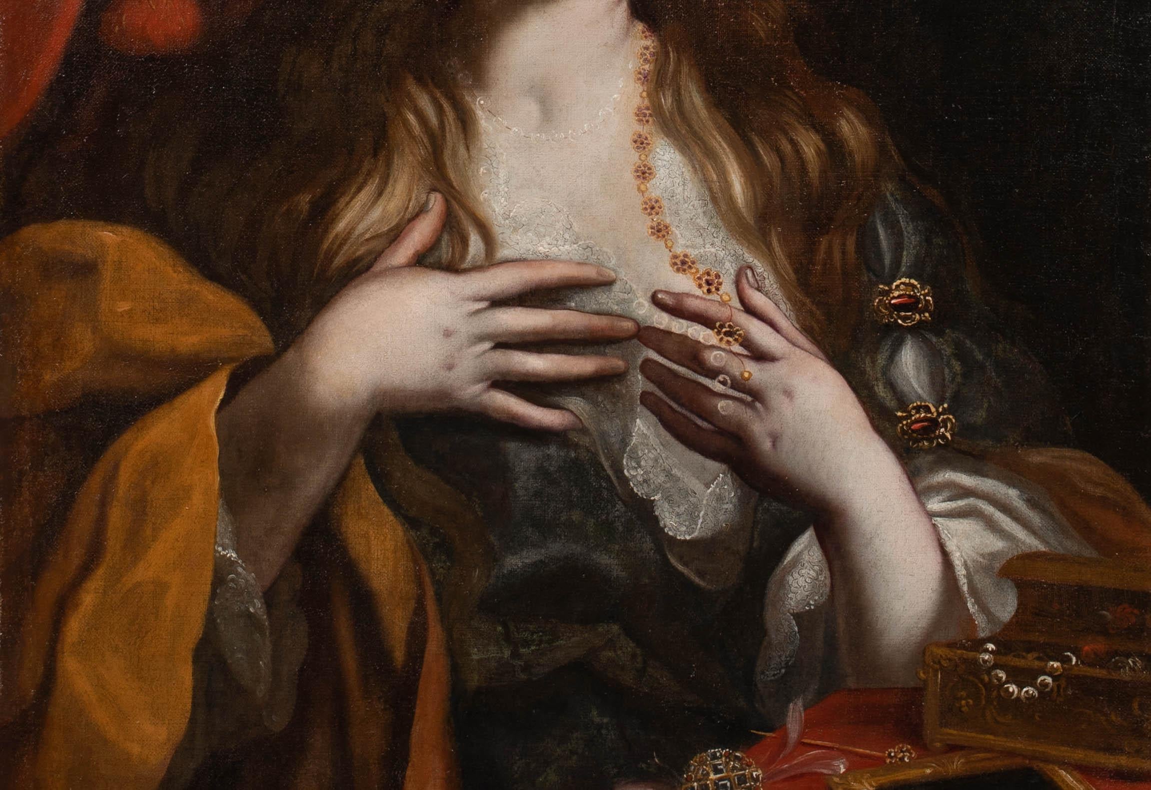 The Conversion Of Mary Magdalene, 17th Century  Studio Of Il Domenichino  For Sale 3